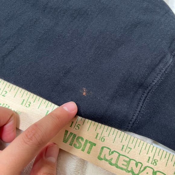 Vintage XL Black Bald Eagle USA Flag American Graphic Sweat Shirt Red White Blue - Picture 8 of 10